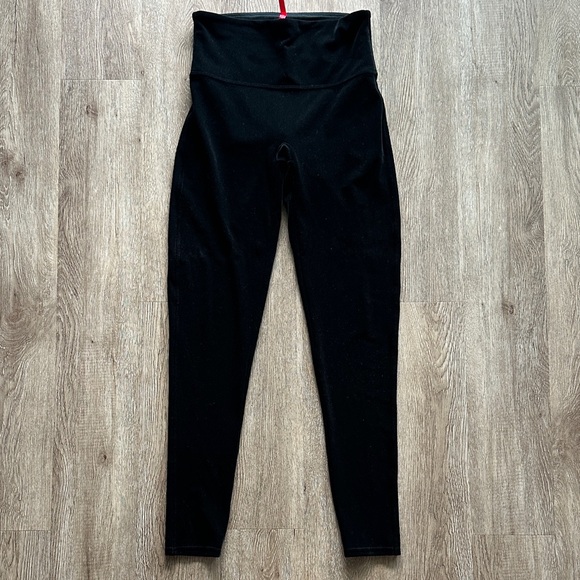 SPANX Velvet Leggings Black Size Large High Rise Shaping Slimming Pants - Picture 1 of 3